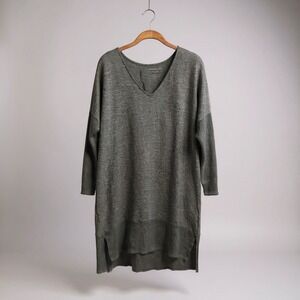 American Eagle Soft Sexy‎ Plush V Neck Tunic Top XL Green Heathered Slits